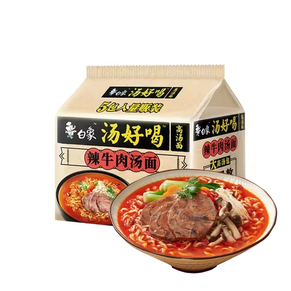 白象汤好喝辣牛肉汤面 103.5g*5