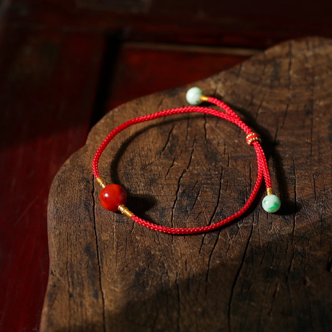 【意婵】精品天然南红转运珠手绳-908891