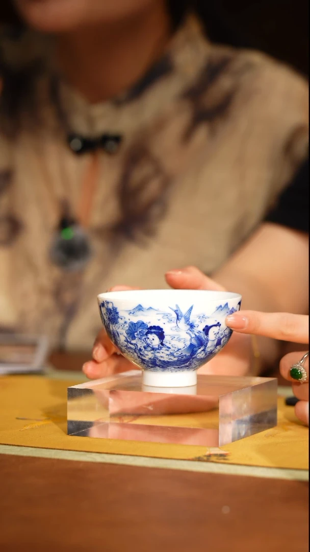 MS九段妙手八仙婴戏大鸡心杯