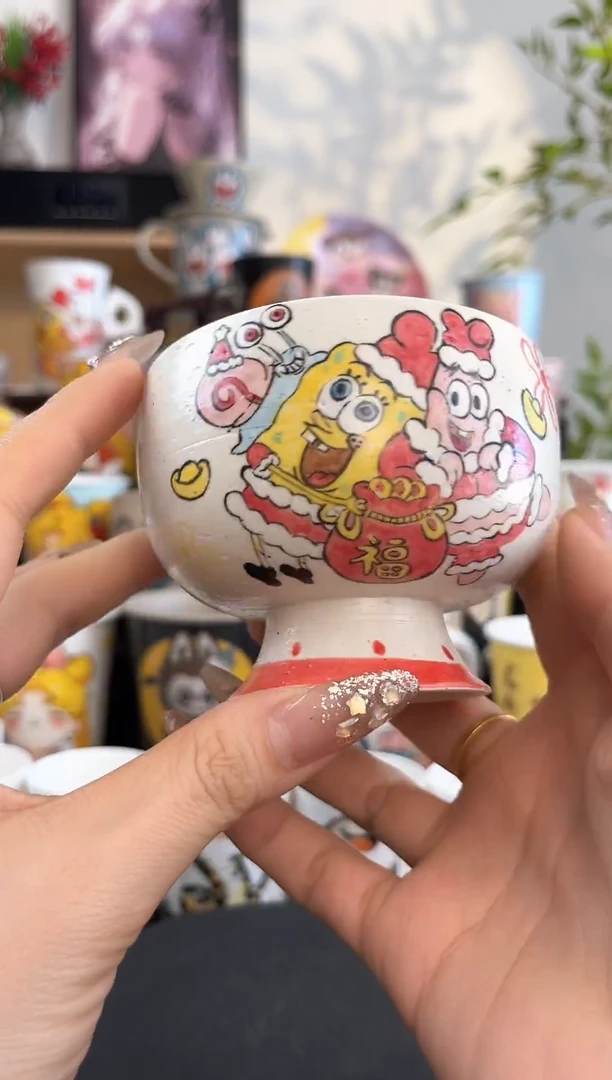 【闪购商品】摆件手工手绘陶瓷小杯杯