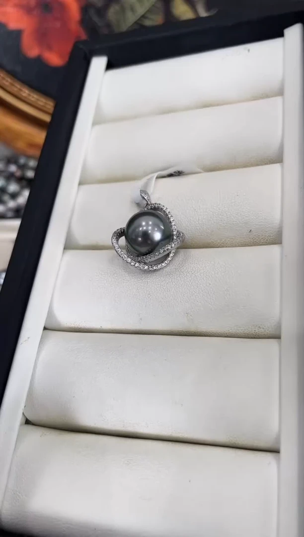 颈饰海水珍珠银S925镶嵌海水大溪吊坠