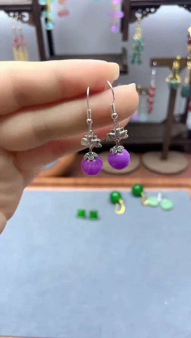 银S925镶嵌翡翠耳饰264000