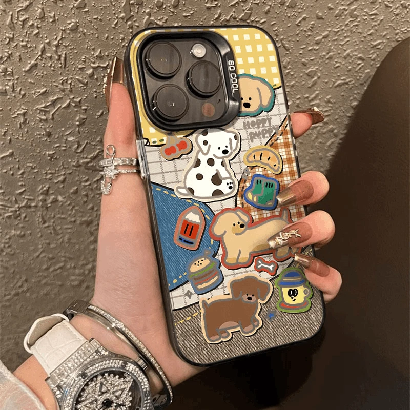 拼贴狗狗适用于苹果16promax华为vivo小米oppo荣耀一加防摔手机壳