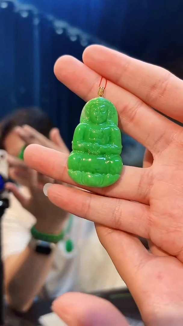 翡翠18K金镶嵌颈饰缅料A货/支持复检/一件
