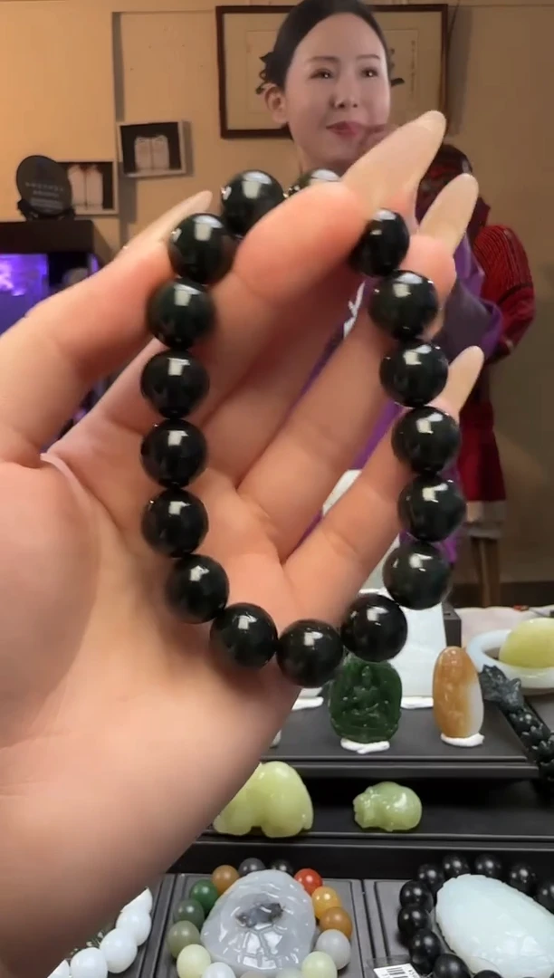 【闪购商品】和田玉青玉圆珠未镶嵌手串