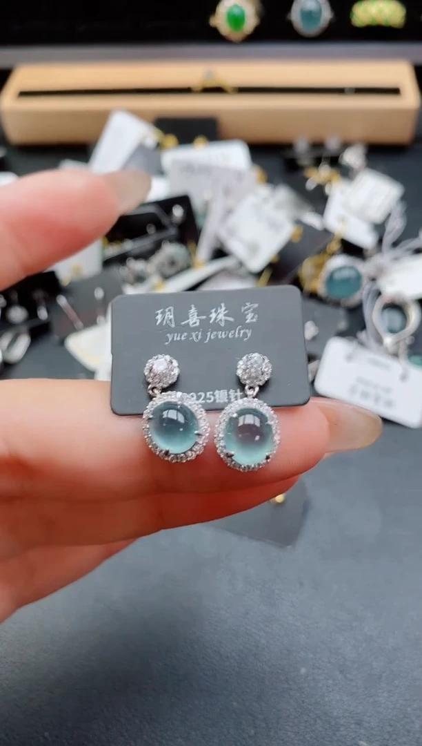 银S925镶嵌戒指翡翠1