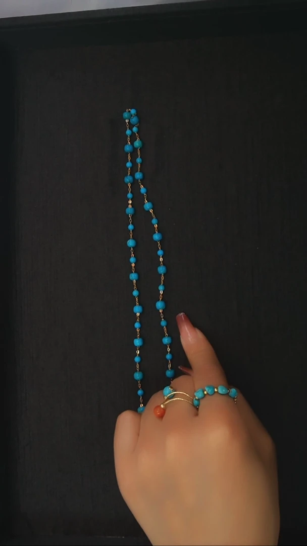 【闪购商品】绿松石项链18K金镶嵌发货一件