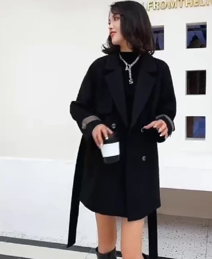 2309-1短款风衣外套2025春秋款小个字休闲气质英伦风炸街大衣