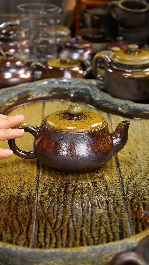 茶壶紫砂零化工釉，天然灰落