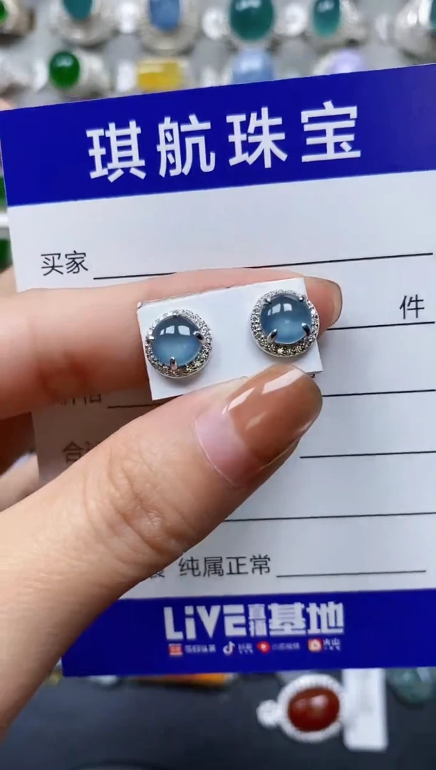 【闪购商品】翡翠耳饰银S925镶嵌0566