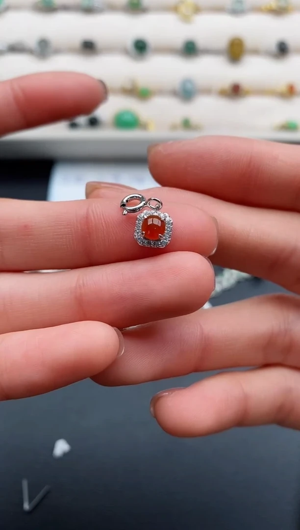 银S925镶嵌戒指翡翠22222222+7