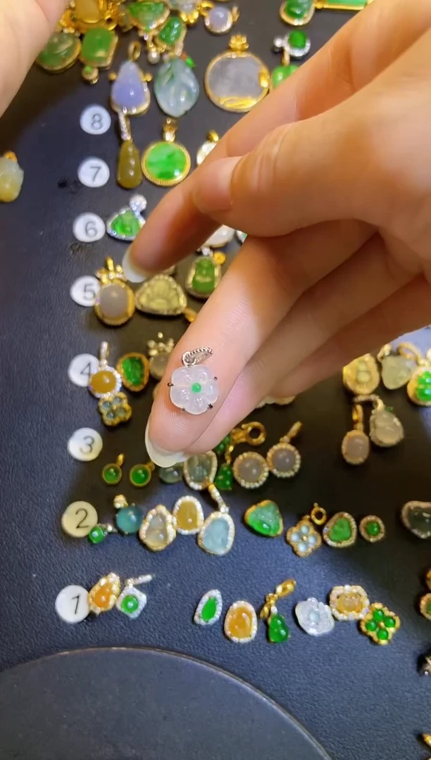 吊坠(不含链)银S925镶嵌翡翠1