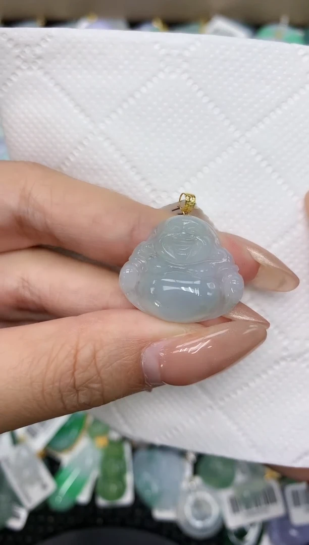 颈饰18K金镶嵌翡翠a货百元一下同包裹多件发出的只收取一单运费