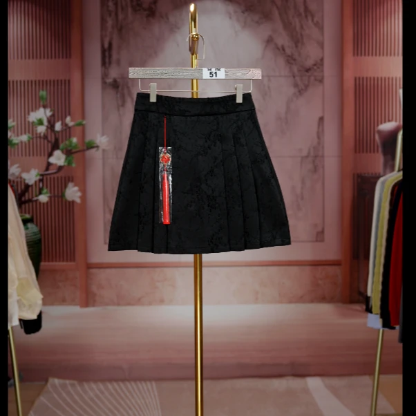 51【半身裙】百褶裙新中式百搭短裙