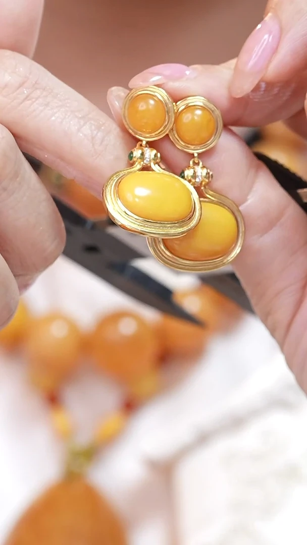 蜜蜡颈饰银S925镶嵌5642天然蜜蜡珠宝奇石云端妖孽全部保真