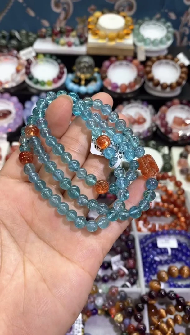 手串锂辉石未镶嵌蓝锂辉石多圈6.8mm