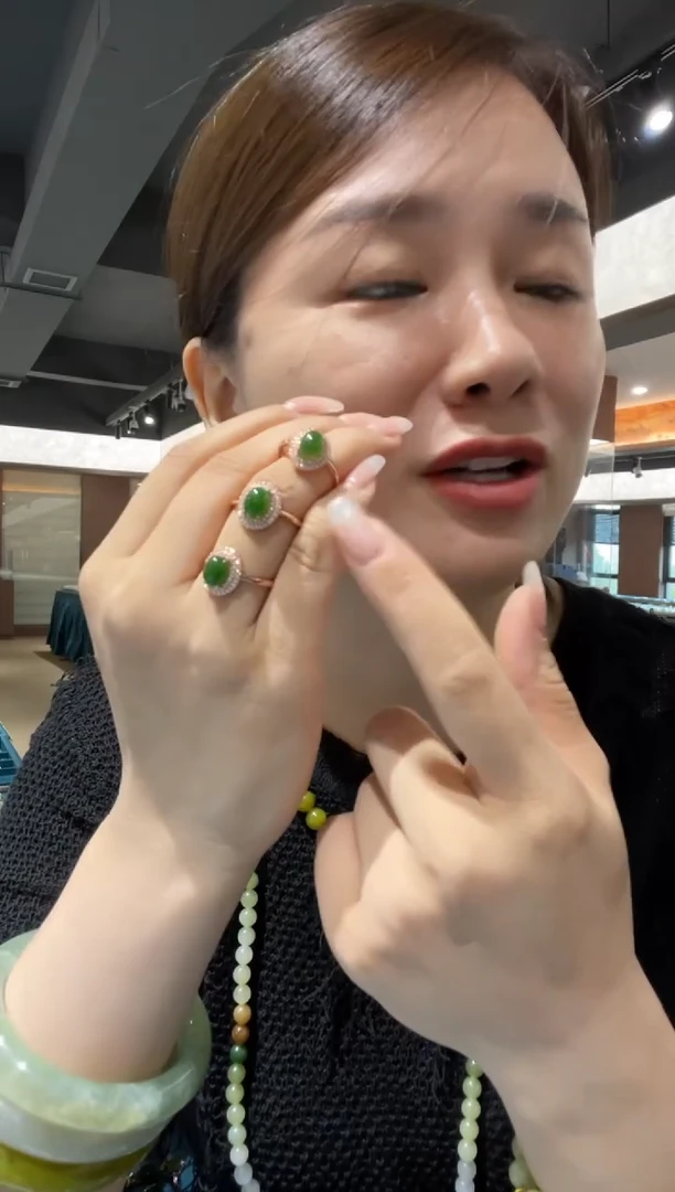 银S925镶嵌戒指和田玉多样性发货拍一发一