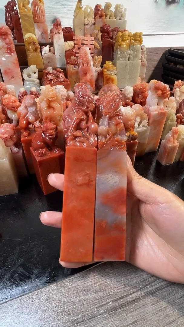 老挝石印石叔*2个龙章