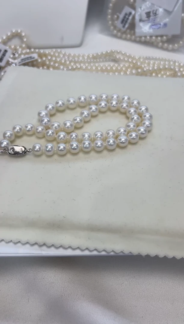 淡水珍珠银S925镶嵌颈饰8.5-9.5无核白珠项链
