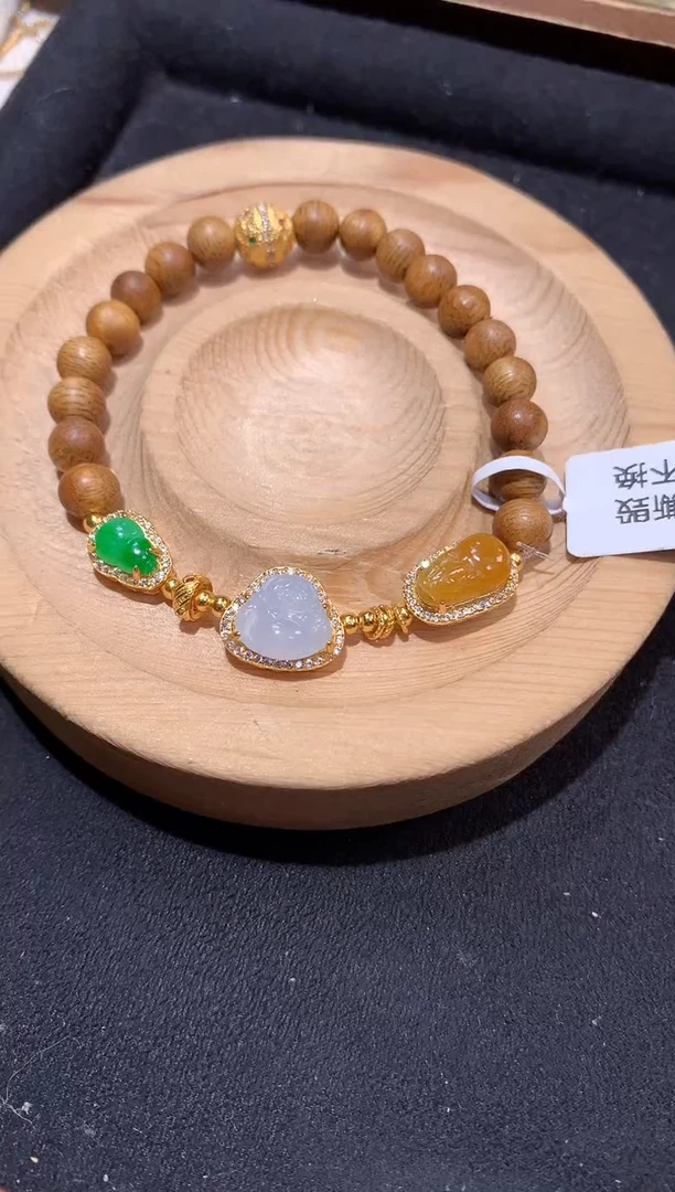 银S925镶嵌手串翡翠手串
