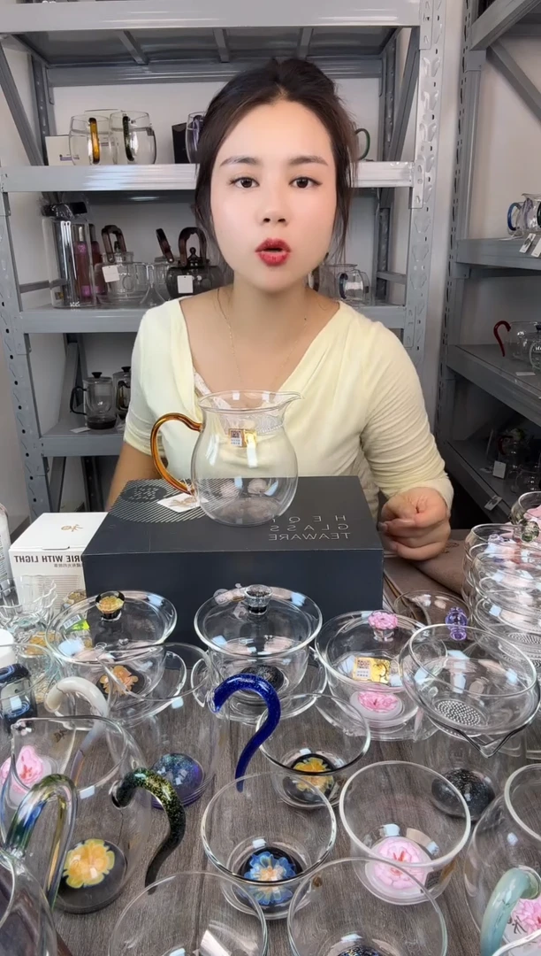手工艺品玻璃禾器 观禄煮茶器 琥珀色
