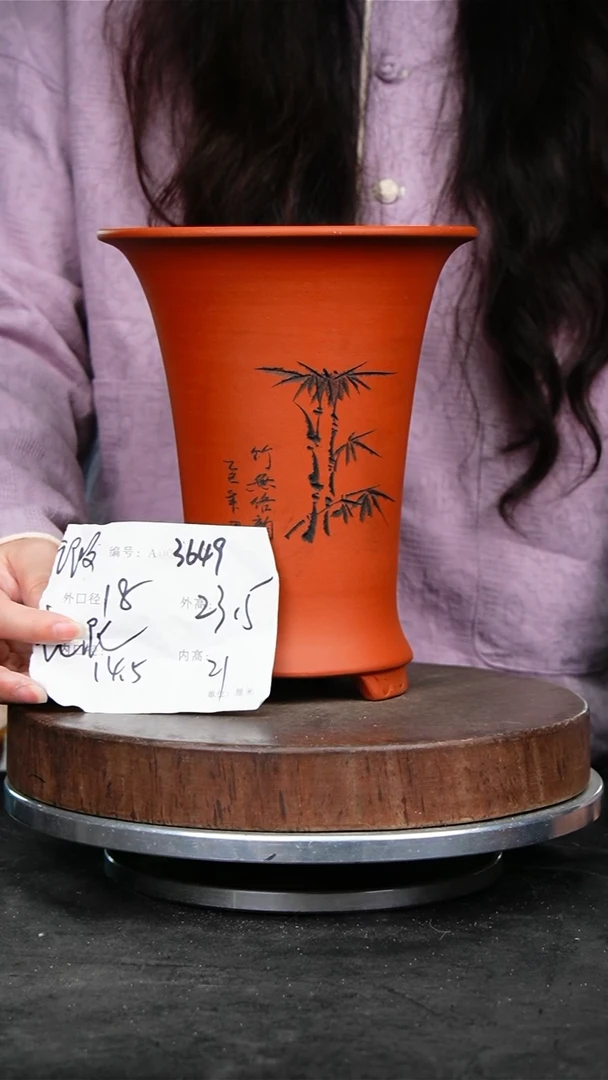 紫砂花盆3649花泥紫砂花盆