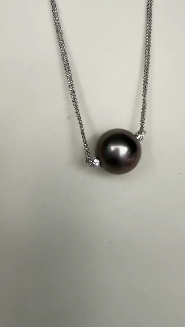 颈饰银S925镶嵌海水珍珠项链