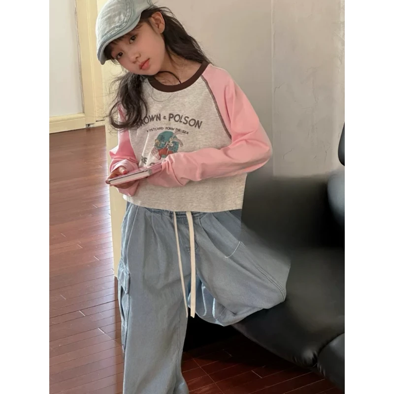 241S213新款时尚水粉色长袖T恤