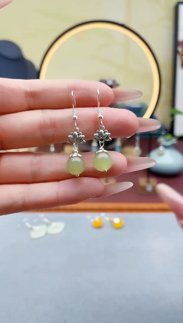 未镶嵌东陵石耳饰6512