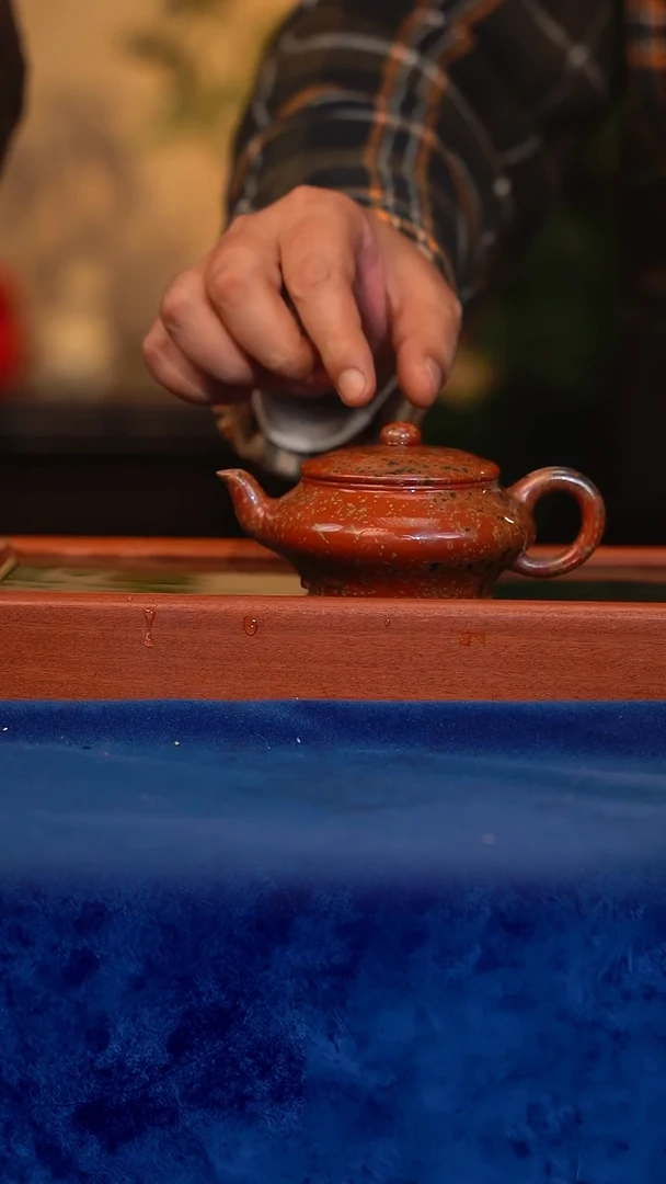 紫砂  宜兴紫砂 CJY 墨金烧  水扁