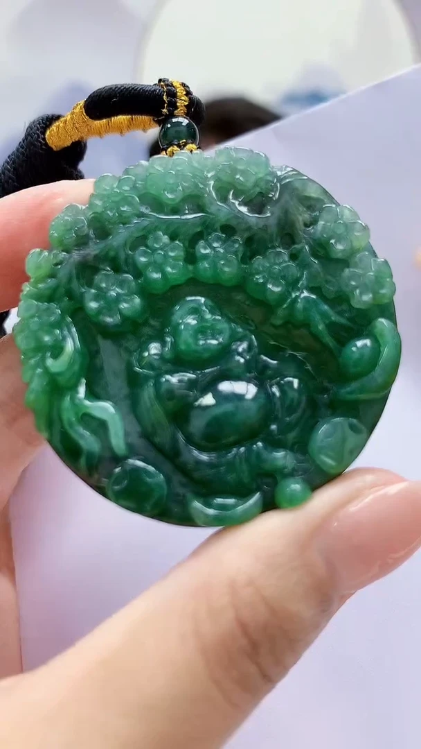 未镶嵌定制翡翠5060MM-毛货挂件36