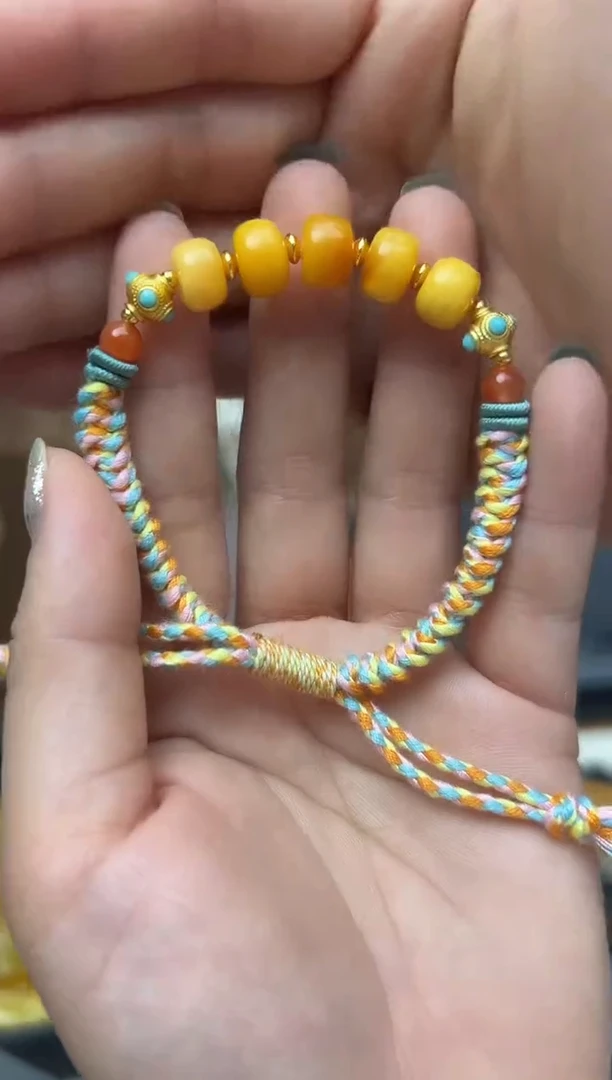 未镶嵌蜜蜡裸石蜜蜡手绳多样性发一条