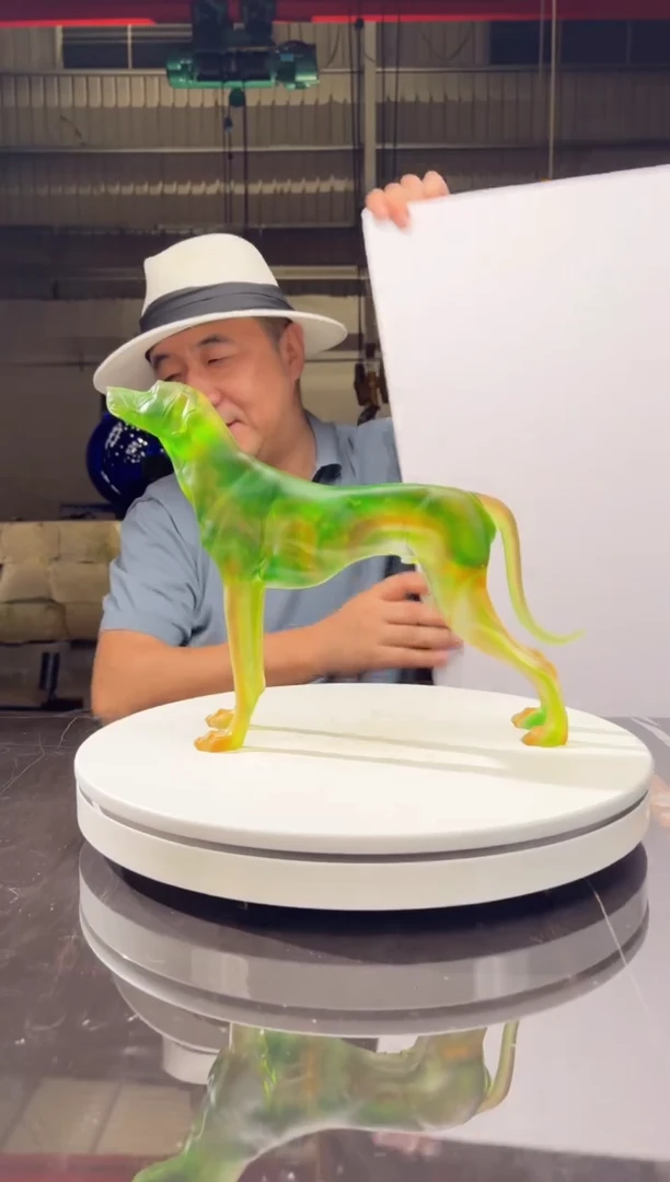 摆件潇**林守护脱蜡琉璃站姿狗