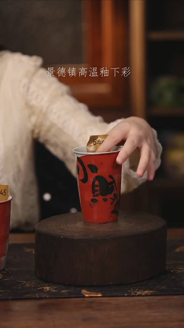 陶瓷景德镇高温釉下手绘陶瓷@L544@