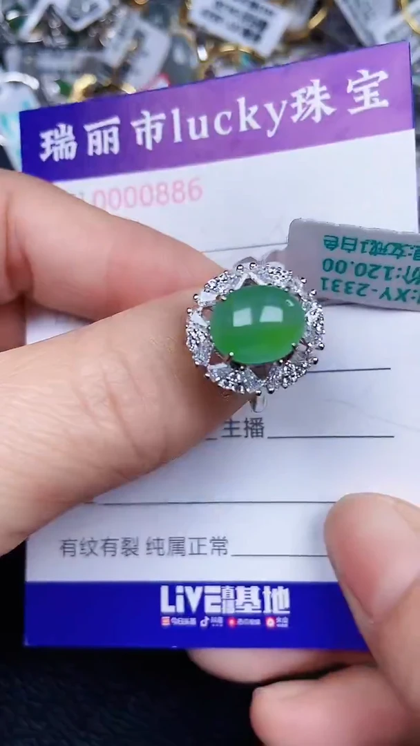 颈饰银S925镶嵌翡翠0886