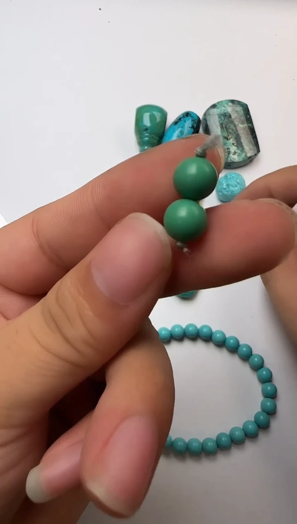 未镶嵌绿松石雕刻件松石圆珠