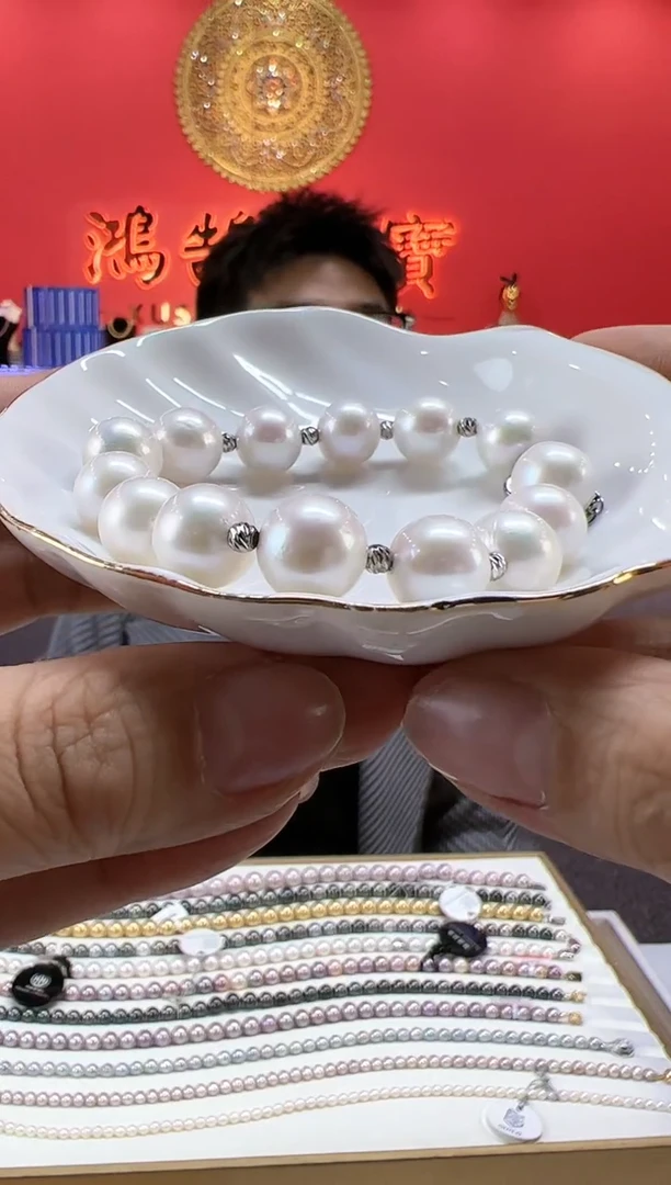 【闪购商品】淡水珍珠手链未镶嵌银豆子白雪手链