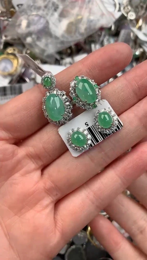 银S925镶嵌戒指翡翠333               6