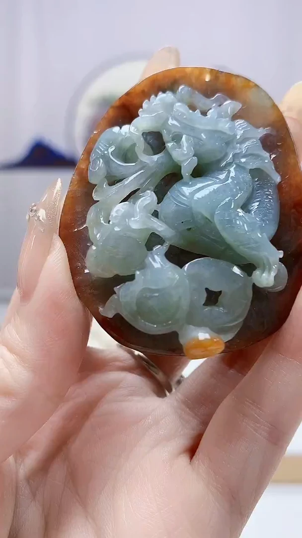 未镶嵌定制翡翠3099DD-毛货挂件81