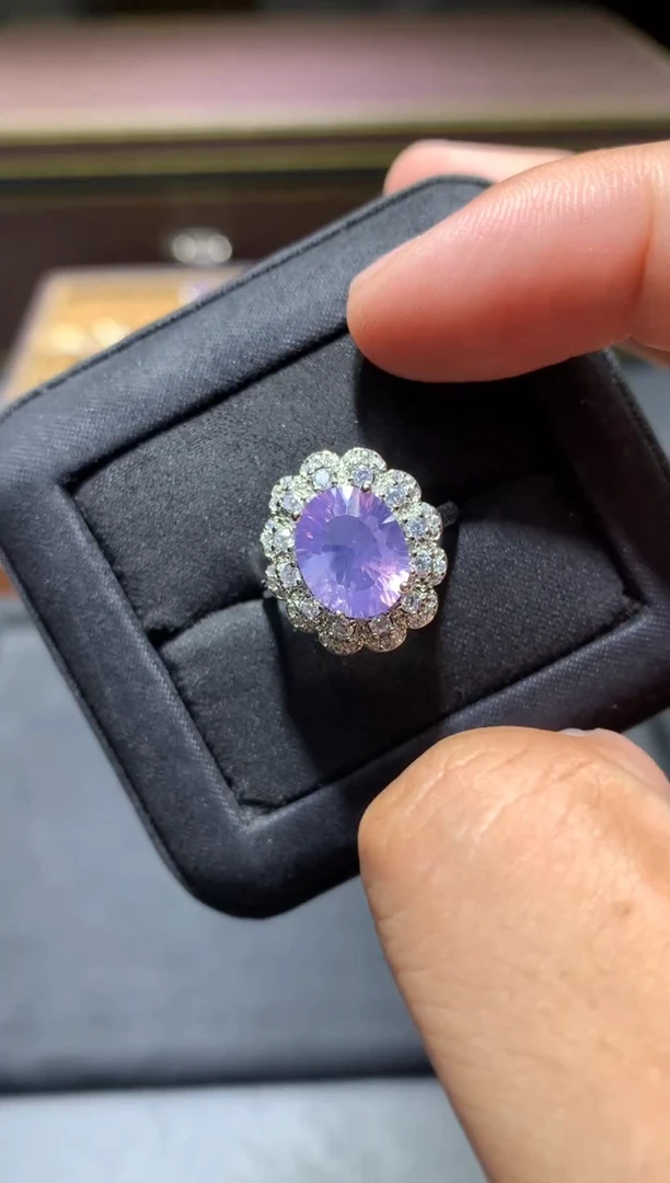 未镶嵌戒指水晶F163紫玉晶