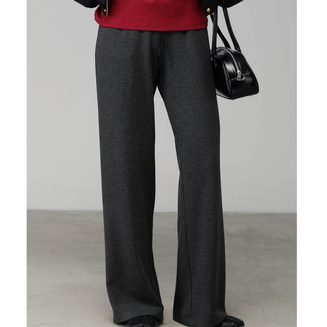 喜家外贸-「Ladylike」拼接垂坠感遮肉显瘦休闲裤3267