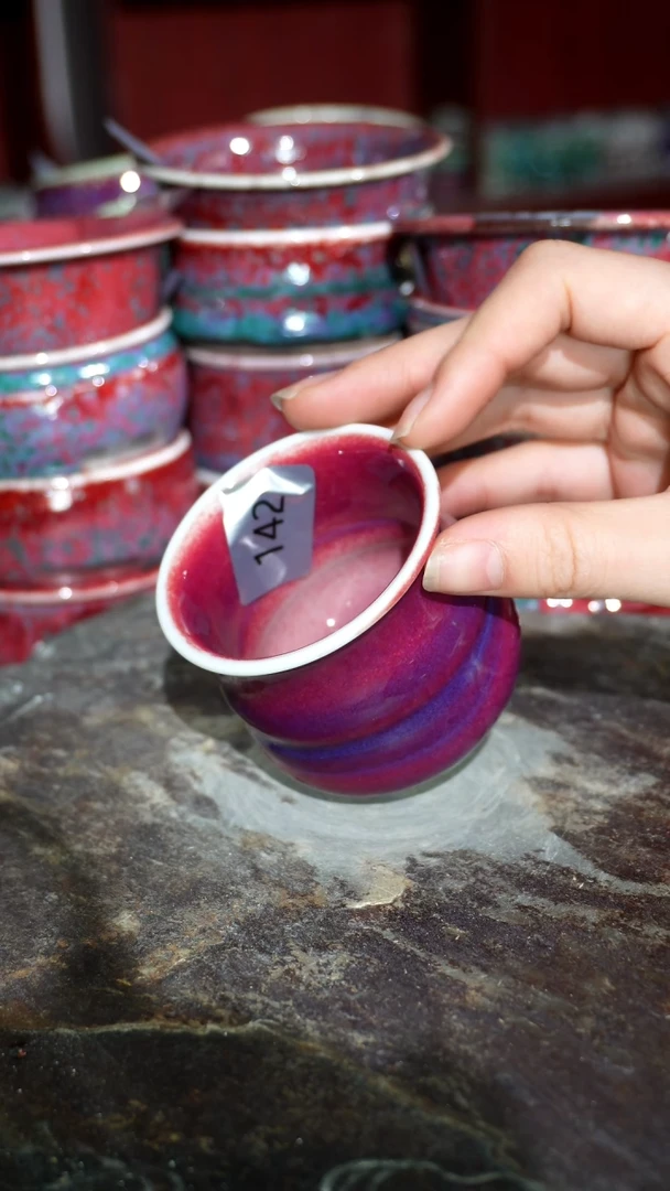 摆件陶精品窑变钧瓷茶器