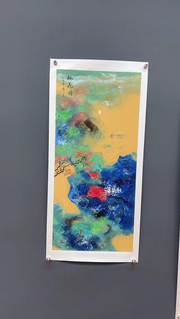 国画桃花图-齐一志老师国画作品