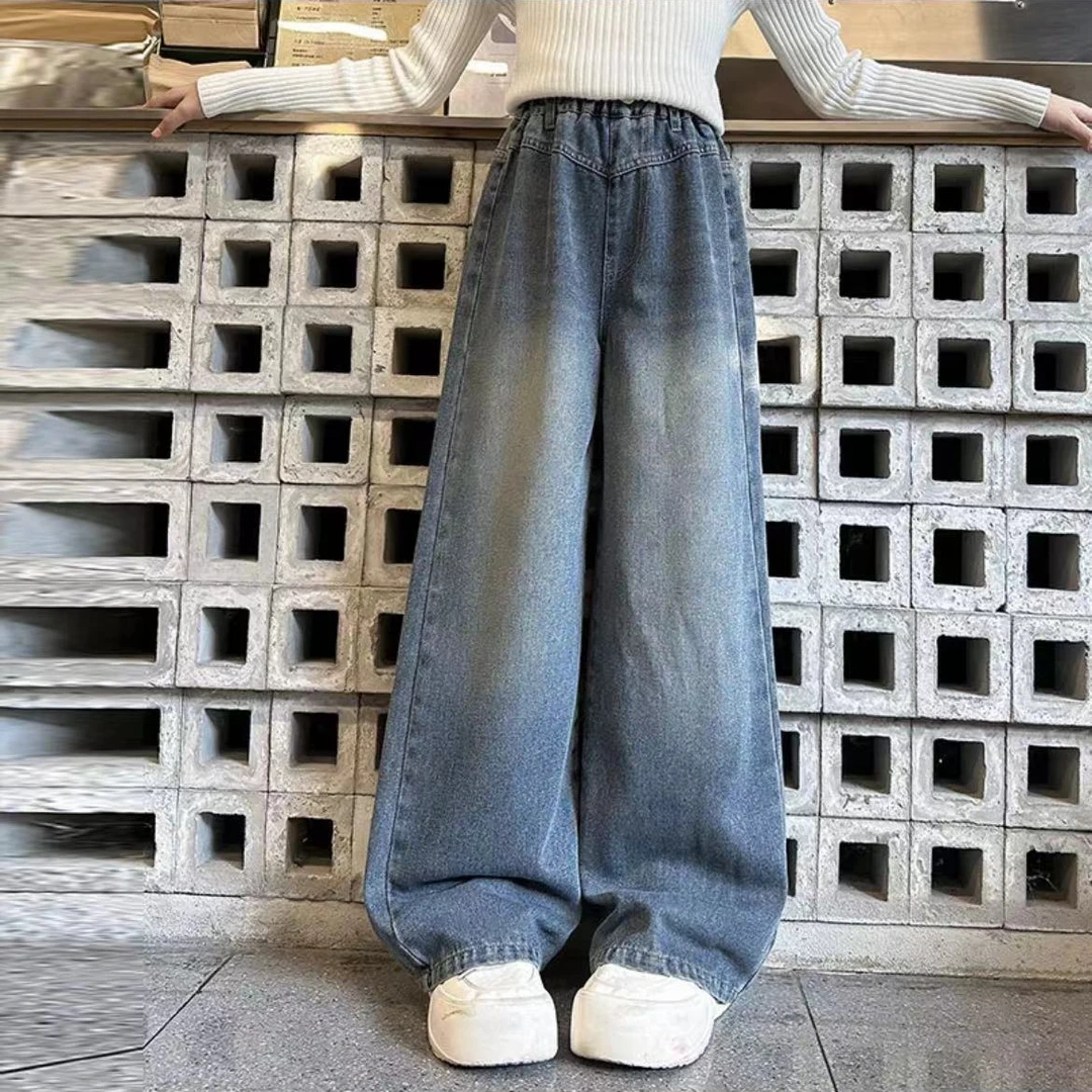 韩范女童直筒牛仔款685