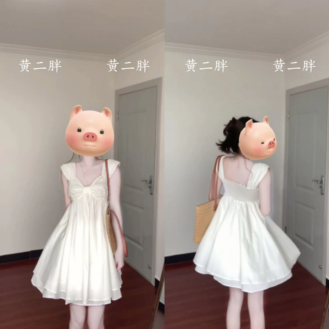 纯欲设计感扭结吊带连衣裙女别致甜美减龄无袖娃娃衫短裙2025新款