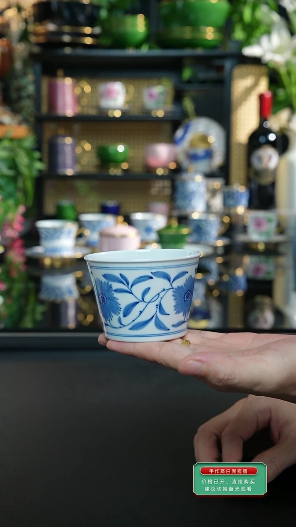 手绘青花主人杯，，，，，，