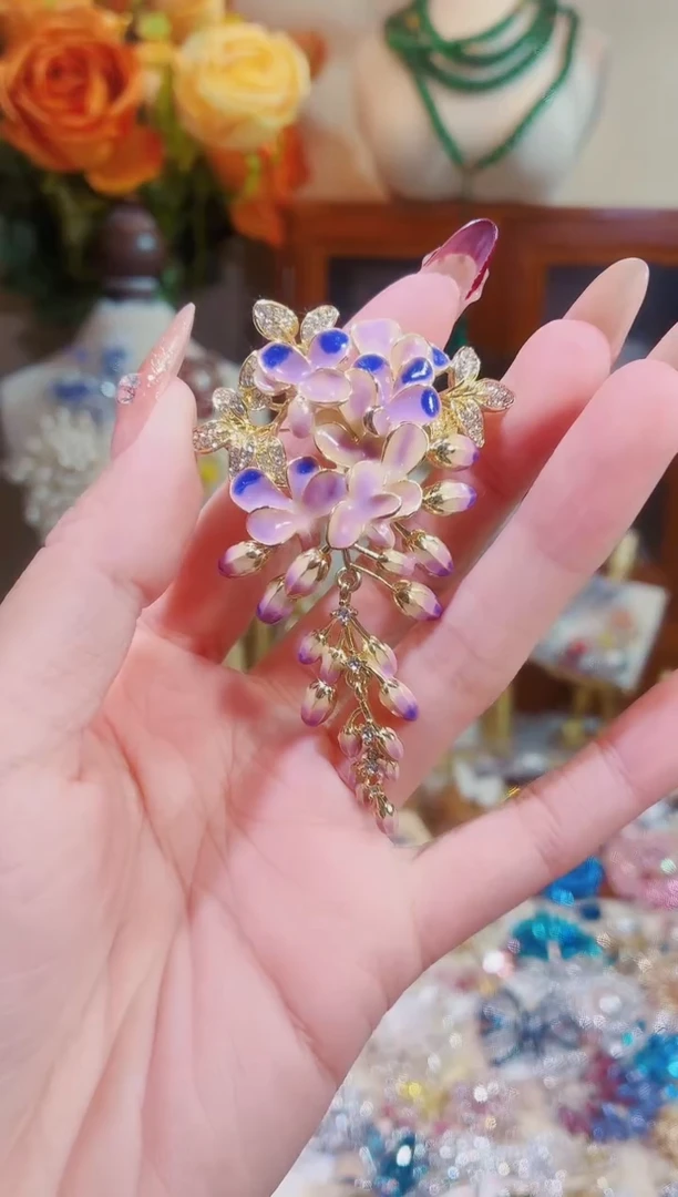 合成立方氧化锆铜合金紫藤花