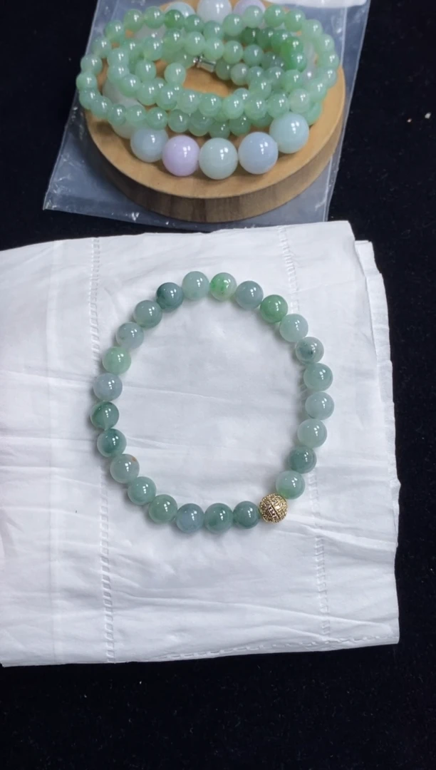 未镶嵌手串翡翠127号链接天然缅甸A货翡翠一物一证