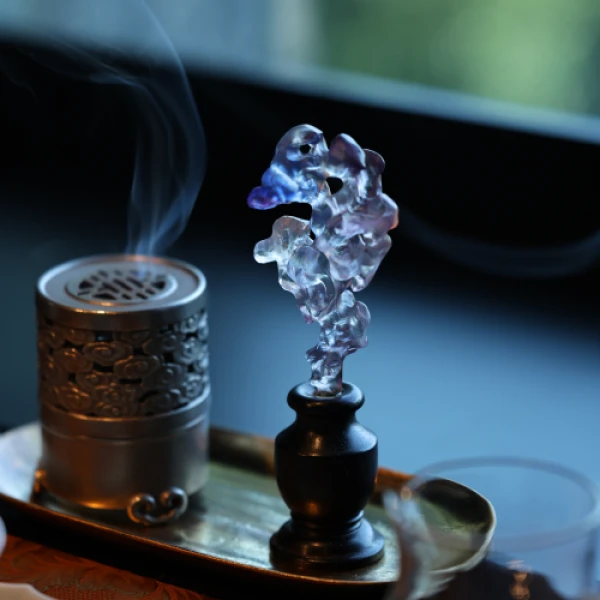 【好物】心缘堂-迷你太湖石-蓝紫色-茶道零配(琉璃S0735)
