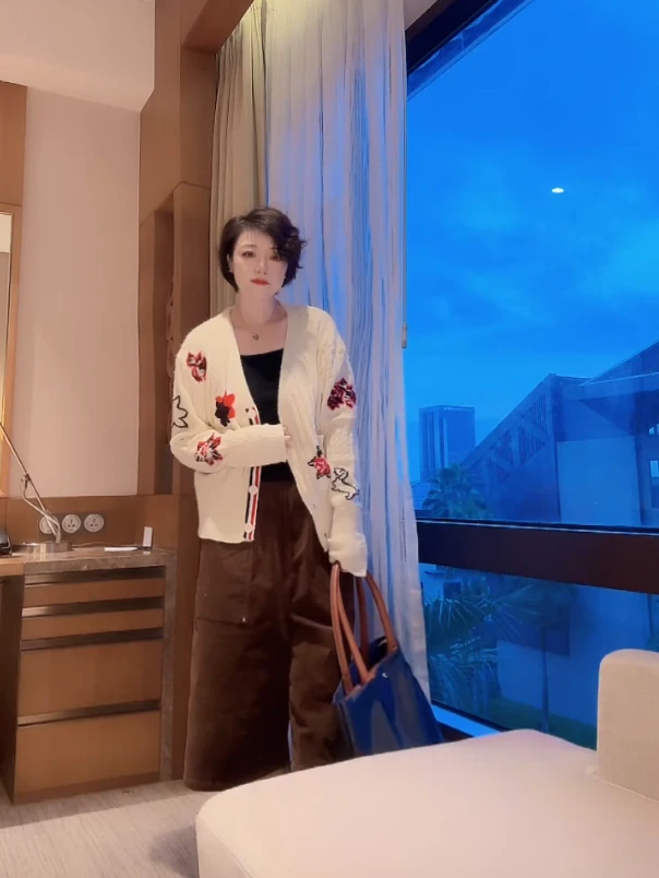 【U.M】生机织带羊毛针织开衫百搭保暖